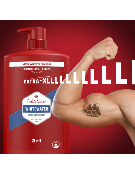 KAST 4 tk! Old Spice Whitewater Meeste Dušigeel Ja Šampoon, 1000 ml