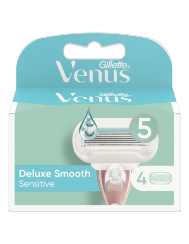 Gillette Venus Deluxe Smooth Sensitive Raseerija Varuterad, 4 tk