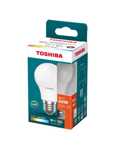 Toshiba LED 8W(60W) E27 soe valge A60 matt 806lm