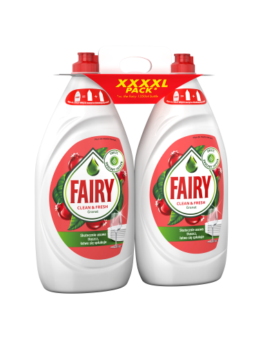 KAST 4 tk! Fairy Nõudepesuvahend Clean & Fresh Pomegranate & Honeysuckle 2700 ml