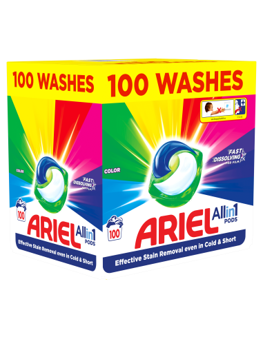 Ariel All-in-1 PODS Color Clean & Fresh Pesukapslid, 100 Pesukorda