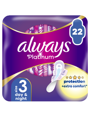 KAST 12 tk! Always Platinum Size 3 Hügieenisidemed Tiibadega, Day & Night, 22 tk