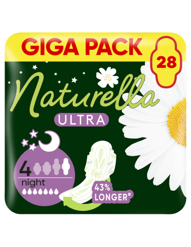 KAST 12 tk! Naturella Ultra Night Size 4 Tiibadega Hügieenisidemed, 28 tk