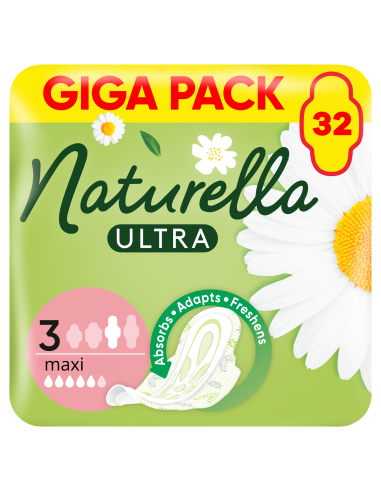 KAST 8 tk! Naturella Ultra Maxi Size 3 Tiibadega Hügieenisidemed, 32 tk