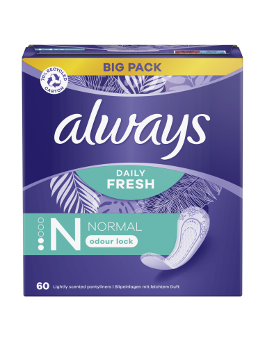 KAST 4 tk! Always Daily Fresh Normal Pesukaitsmed, 60 tk