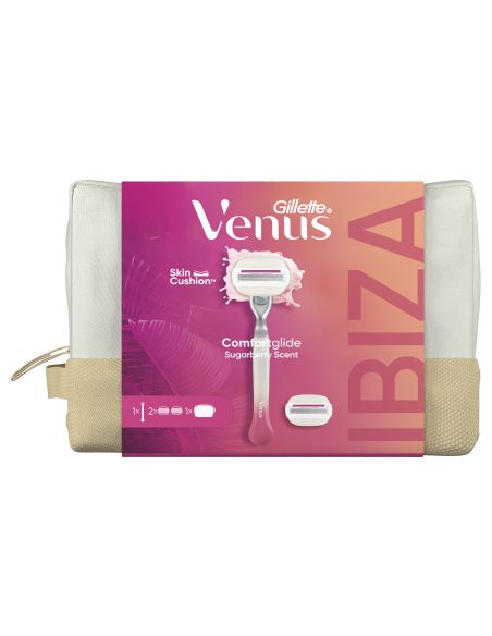 KAST 5 tk! Gillette Venus Kinkekomplekt Raseerija Comfortglide + 2 Vahetustera + Kott