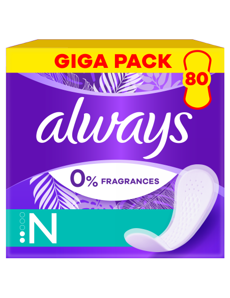 KAST 4 tk! Always Daily Fresh Normal Pesukaitsmed, 0% Lõhna- ja Värvaineid, 80 tk