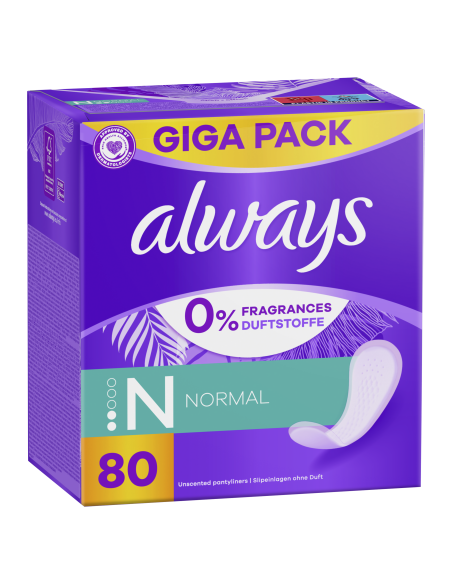 KAST 4 tk! Always Daily Fresh Normal Pesukaitsmed, 0% Lõhna- ja Värvaineid, 80 tk