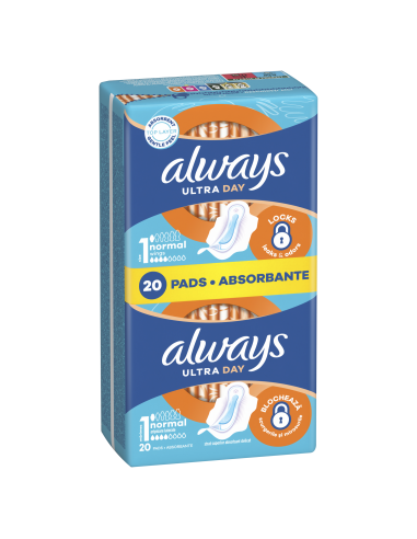 KAST 10 tk! Always Ultra Size 1 Päeva Hügieenisidemed Tiibadega, Normal, 20 tk