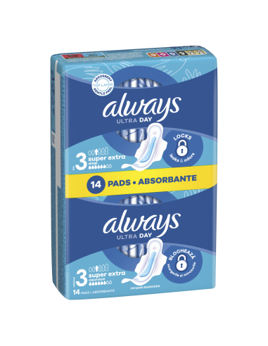 KAST 10 tk! Always Ultra Size 3 Hügieenisidemed Tiibadega, Day & Night, 14 tk