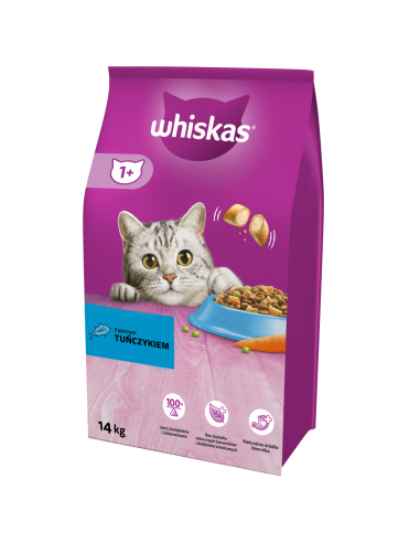 WHISKAS Adult kuivtoit tuunikalaga täiskasvanud kassidele 14 kg