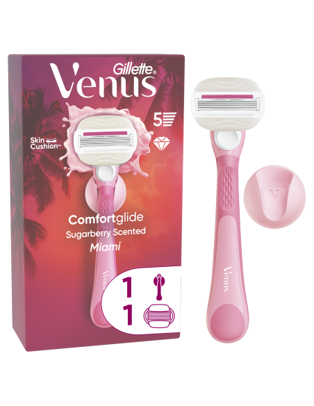 KAST 6 tk! Gillette Venus ComfortGlide Sugarberry Miami Raseerija + Varutera 1 tk
