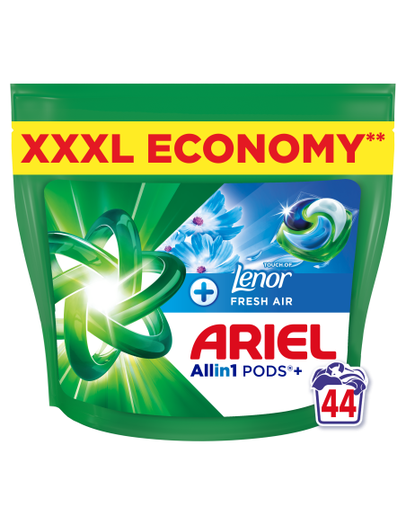 Ariel All-in-1 PODS +Touch of Fresh Air Lenor Pesukapslid, 44 Pesu
