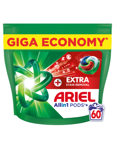 Ariel All-in-1 PODS +Extra Clean Power Pesukapslid, 60 Pesukorda