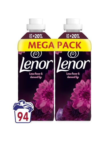 KAST 6 tk! LENOR Pesuloputusvahend Diamond Figs & Lotus Flower 2 x 987 ml (94 Pesukorda)