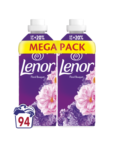 KAST 6 tk! LENOR Pesuloputusvahend Floral Bouquet 2 x 987 ml (94 Pesukorda)