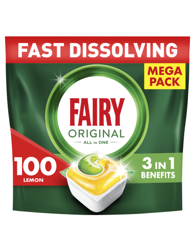 Fairy Original All in One Nõudepesumasina Tabletid Lemon, 100 tk