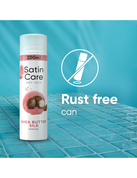 KAST 6 tk! Gillette Raseerimisgeel Satin Care, Shea Butter, 200 ml