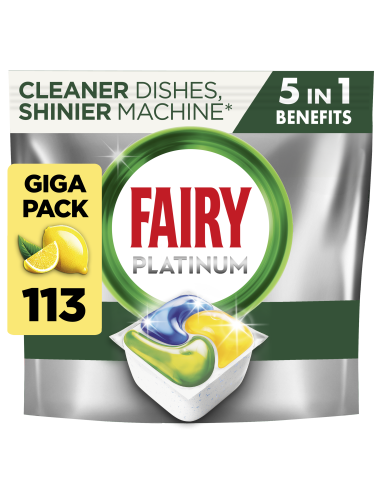 Fairy Platinum All in One Nõudepesumasina Tabletid Lemon, 113 tk