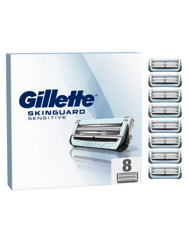 KAST 22 tk! Gillette SkinGuard Raseerija Terad Meestele, 8 Vahetustera