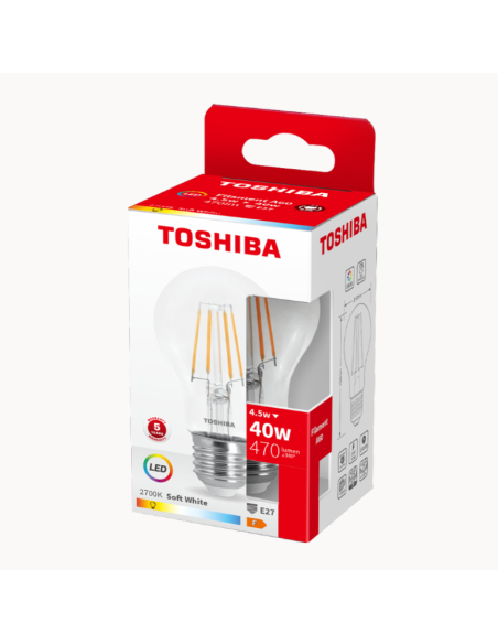 Toshiba LED Filament 4.5W (40W) E27 soe valge A60 470 lm