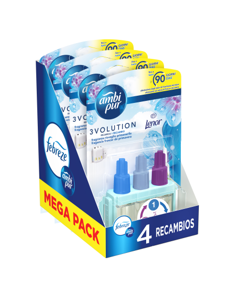 Ambi Pur 3Volution Spring Awakening Õhuvärskendaja Täitepakend, 4 x 20 ml 