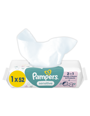 Pampers Sensitive Niisked Beebisalvrätid, 52 Salvrätti
