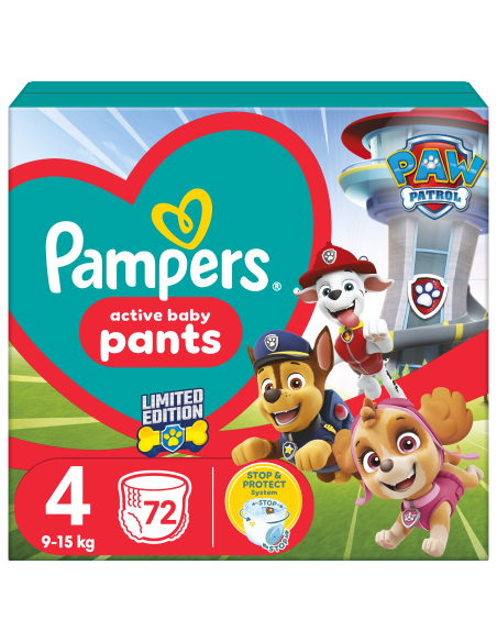 Pampers Pants Paw Patrol Püksmähkmed, Suurus 4, 72 Mähet, 9-15 kg