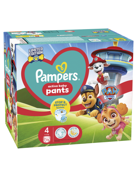Pampers Pants Paw Patrol Püksmähkmed, Suurus 4, 72 Mähet, 9-15 kg