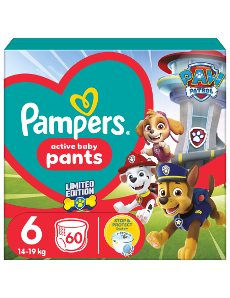 Pampers Pants Paw Patrol Püksmähkmed, Suurus 6, 60 Mähet, 14-19 kg