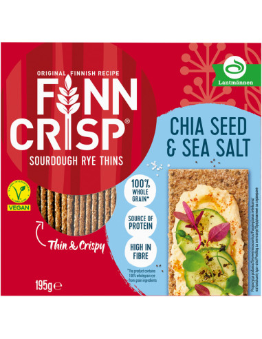 KAST 9 tk! Finn Crisp õhuke chia seemnete ja meresoolaga 195g
