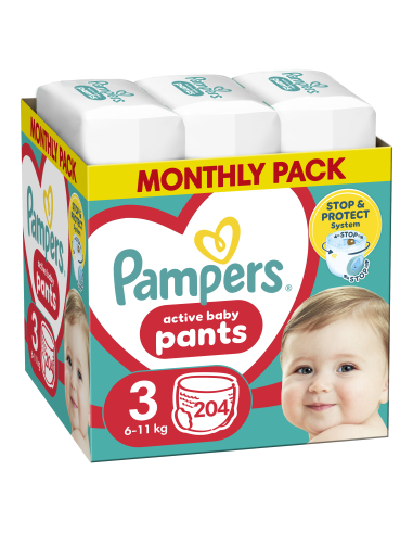 Pampers Pants Püksmähkmed, Suurus 3, 204 Mähet, 6-11 kg