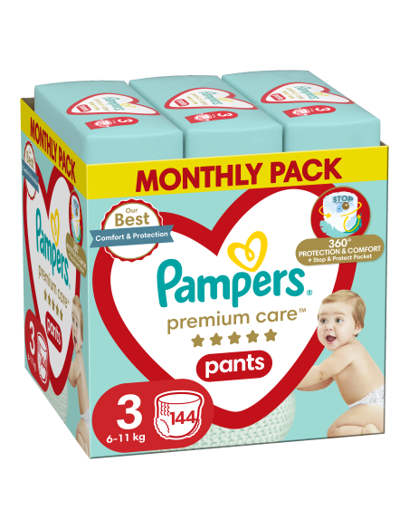 Pampers Premium Care Pants Püksmähkmed, Suurus 3, 144 Mähet, 6-11 kg