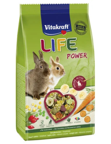 KAST 5 tk! Vitakraft Life Power täissööt jänestele 600g