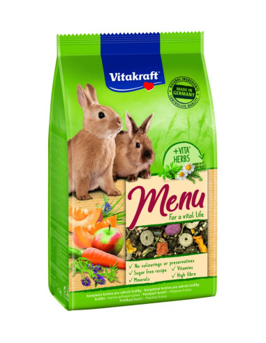 KAST 5 tk! Vitakraft Menu Vital täissööt jänestele 1kg