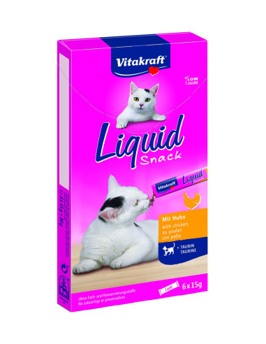 KAST 11 tk! Vitakraft Liquid Snack kana ja tauriniga maius kassidele 6x15g