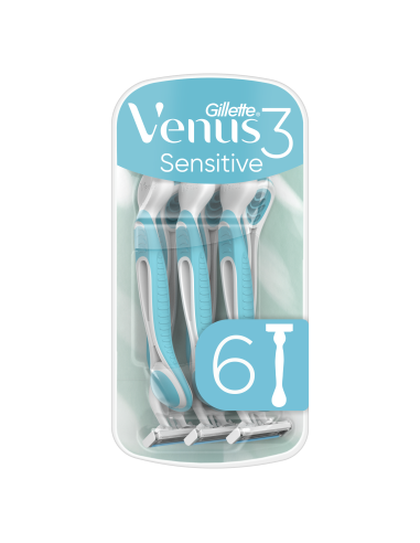 KAST 6 tk! Gillette Venus 3 Sensitive Naiste Ühekordsed Raseerijad, 6 tk pakis