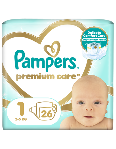 Pampers Premium Care Mähkmed,  Suurus 1 (Mini), 2–5 Kg, 26 Mähet