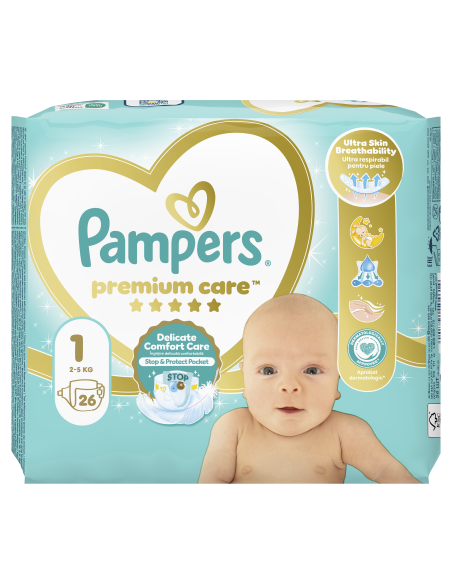 Pampers Premium Care Mähkmed,  Suurus 1 (Mini), 2–5 Kg, 26 Mähet