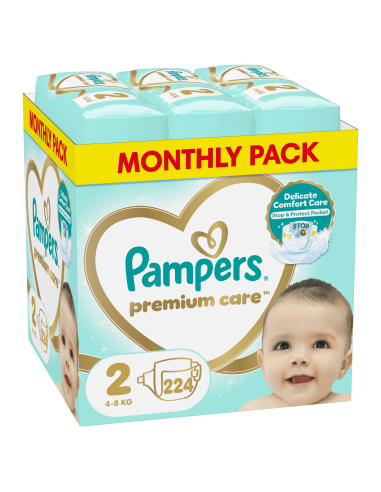 Pampers Premium Care Teipmähkmed, Suurus 2, 224 Mähet, 4-8kg