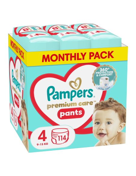 Pampers Premium Care Pants Mähkmed, Suurus 4, 114 Mähet, 9-15kg