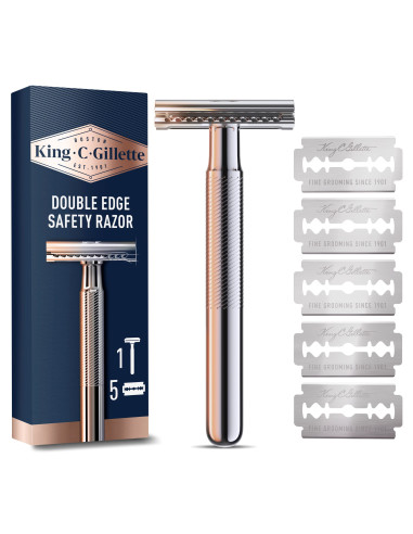 King C. Gillette Kaheteraline Turvaline Raseerija Meestele + Vahetusterad 5 tk