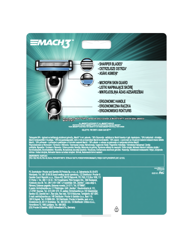 Gillette Mach3 Raseerija Meestele,12 Tera