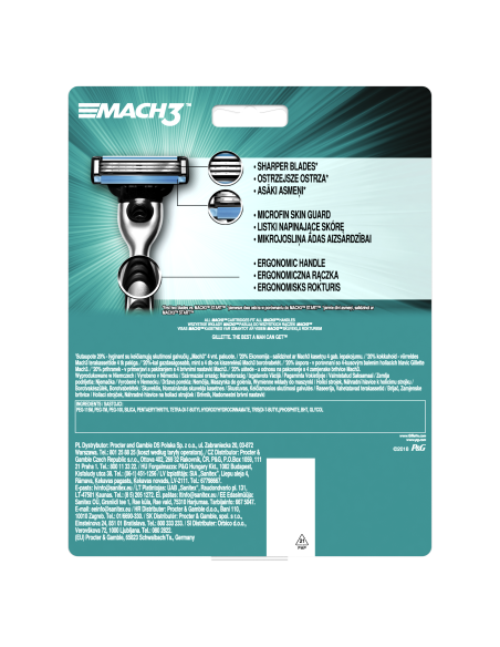 Gillette Mach3 Raseerija Meestele,12 Tera