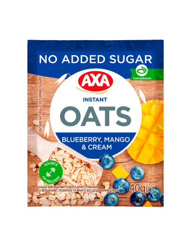 AXA kiirkaerahelbepuder koore, mustika ja mangoga 40g