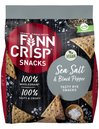 KAST 5 tk! Finn Crisp täistera rukkisnäkid soola ja musta pipraga 150g