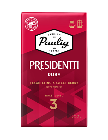 KAST 12 tk! Paulig Presidentti Ruby jahvatatud kohv 500g