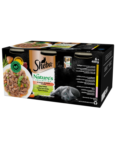 SHEBA Maitsevalik Kastmes Konserv (6x400g) Nature's Collection Märgtoit Täiskasvanud Kassidele