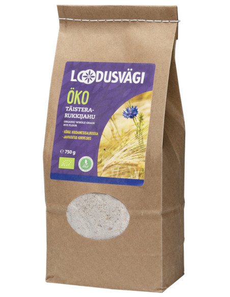 Loodusvägi ÖKO rukkijahu täistera 750g EE-ÖKO-03