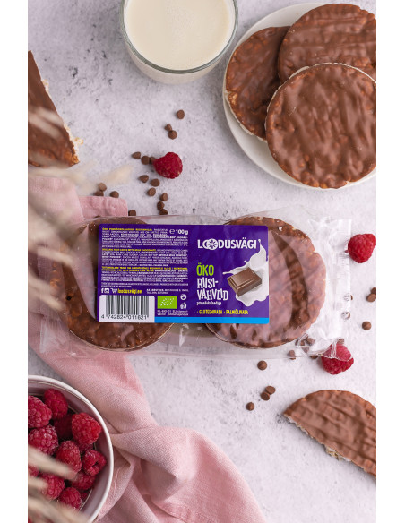 Loodusvägi ÖKO riisivahvel piimašokolaadi 100 g NL-BIO-01